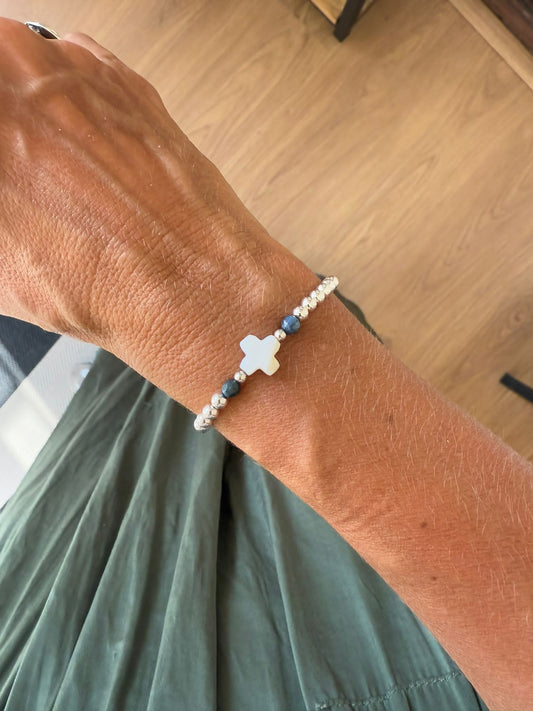 Pulsera Balines con Cruz de Nácar