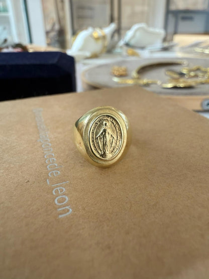 PRE ORDEN Anillo Sello Milagrosa Oro