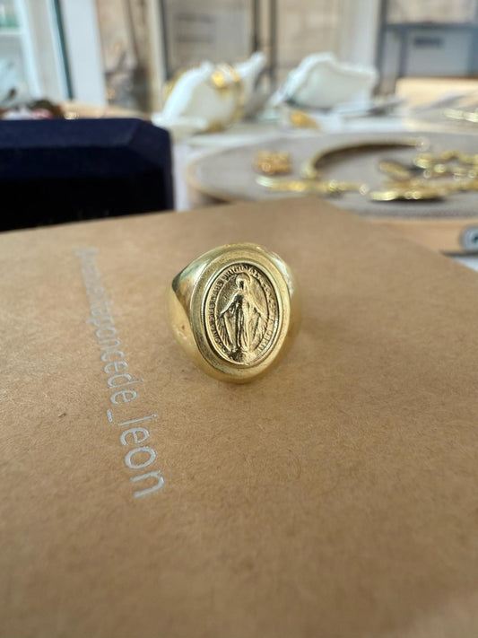 PRE ORDEN Anillo Sello Milagrosa Oro
