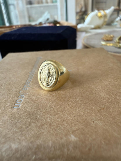 PRE ORDEN Anillo Sello Milagrosa Oro