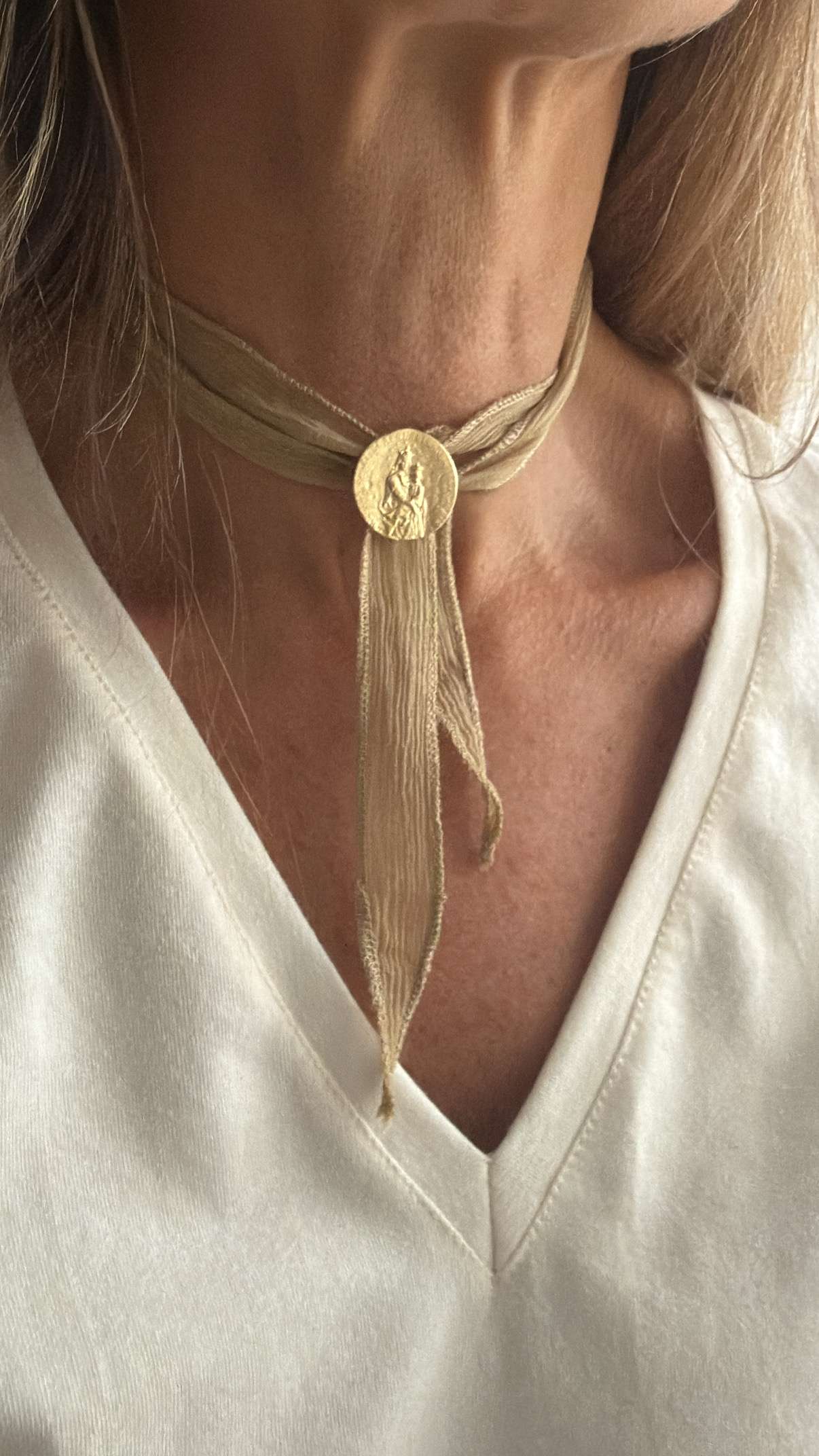 Collar Virgen del Carmen con cinta Gasa Orden