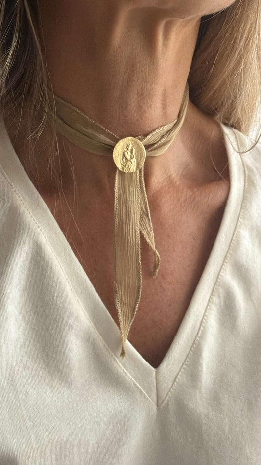 Collar Virgen del Carmen con cinta Gasa Orden