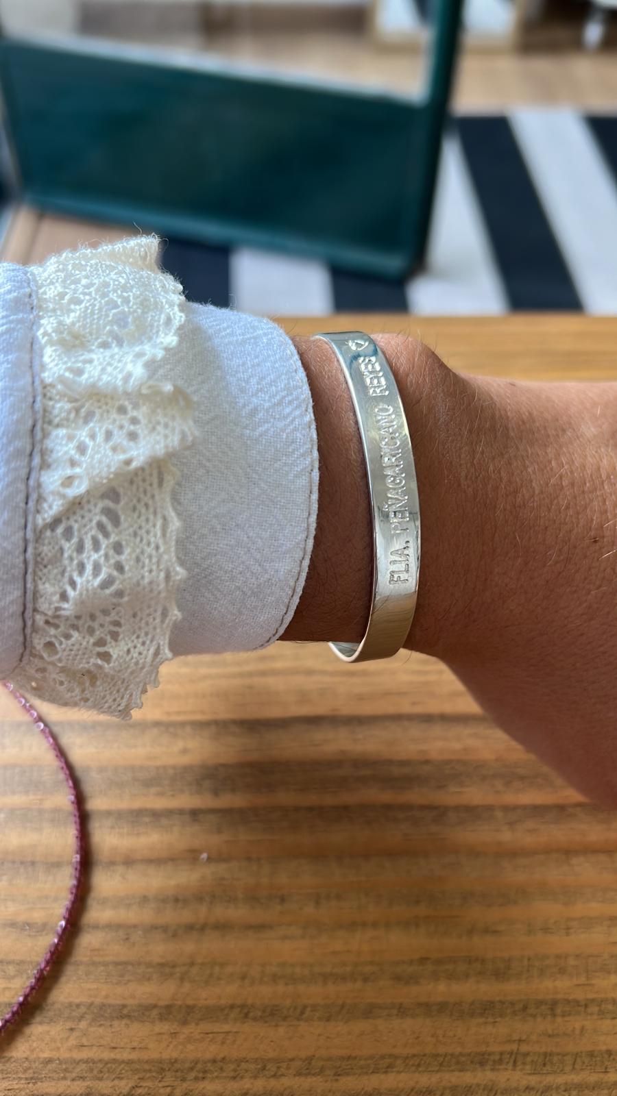 Pulsera en Plata .950. - Grabada o Lisa